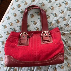 Read monogrammed coach shoulder tote bag